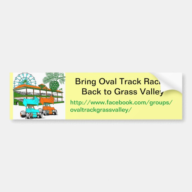 Bumper Sticker, Bring Oval Track Racing to GV Sticker (Front)