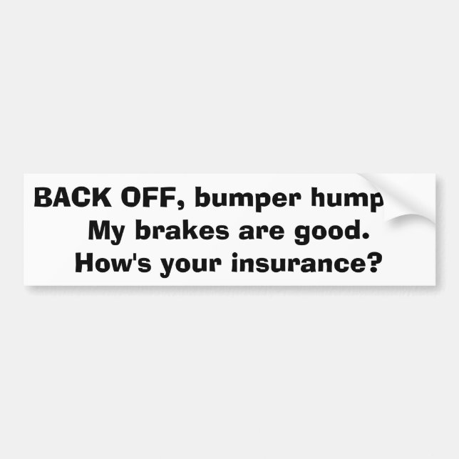 Bumper Sticker - Bumper Humper w/black lettering (Front)