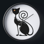 Bumper Sticker Clock<br><div class="desc">Black Cat Art Elegant Vintage Style Design Copyright BluedarkArt TheChameleonArt</div>