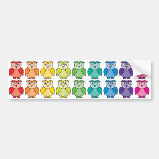 Bumper Sticker - Cute Rainbow Owl Pattern