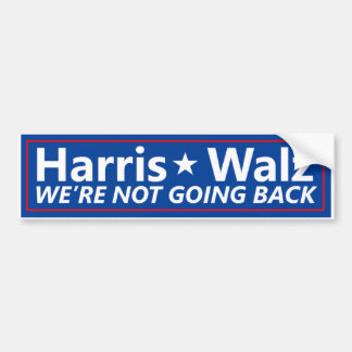 Bumper Sticker Harris Walz "we're not going back"