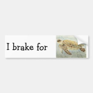 Bumper Sticker - I brake for sea turtles