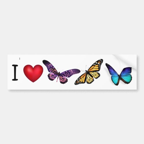 Bumper Sticker I heart butterflies