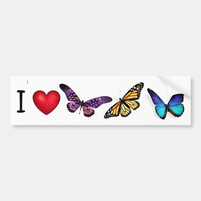 Bumper Sticker I (heart butterflies) (Front)