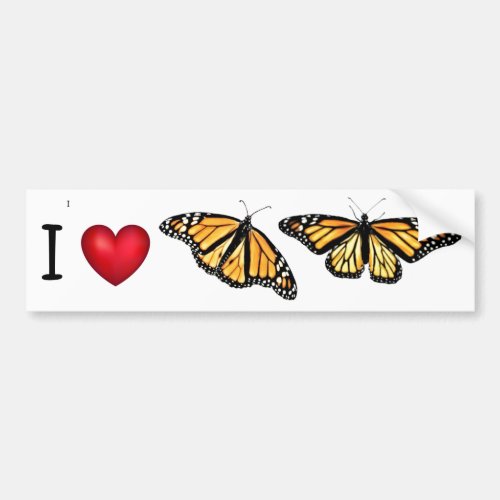 Bumper Sticker I heart Monarchs