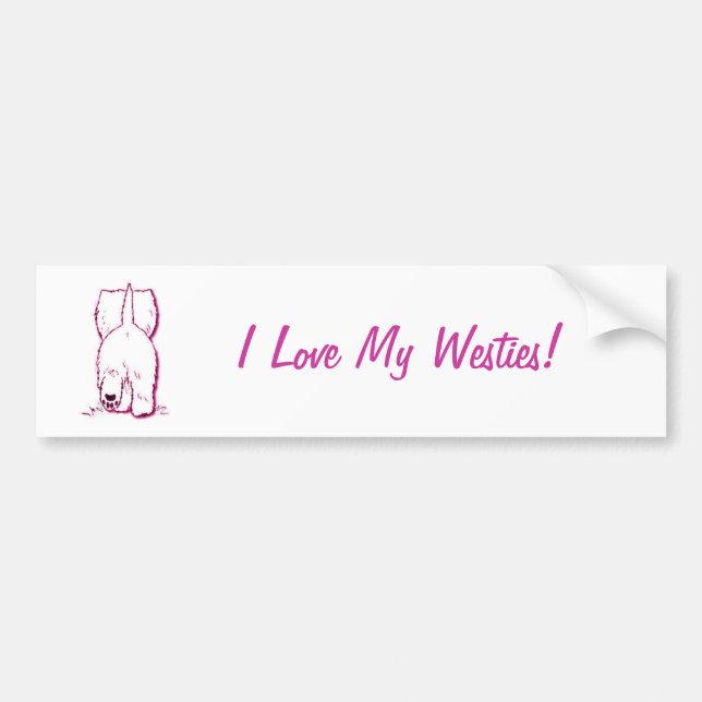 Bumper sticker - I love my Westies! (Front)