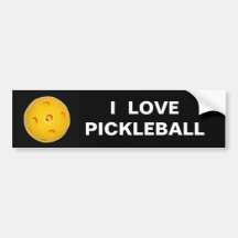 Bumper Sticker: I Love Pickleball