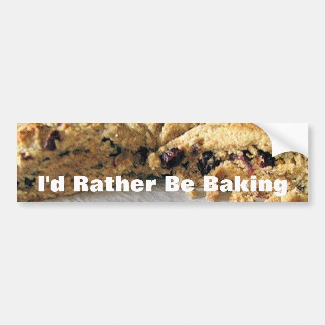 Bumper Sticker, I'd Rather Be Baking Sticker (Front)