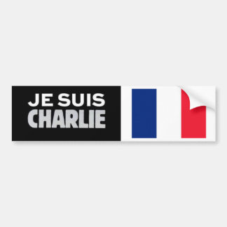 Bumper Sticker Je Suis CHARLIE with French Flag