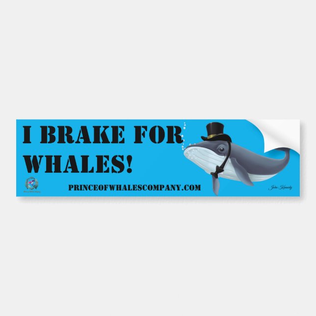 Bumper Sticker Lord Rippletail I Brake For Whales (Front)