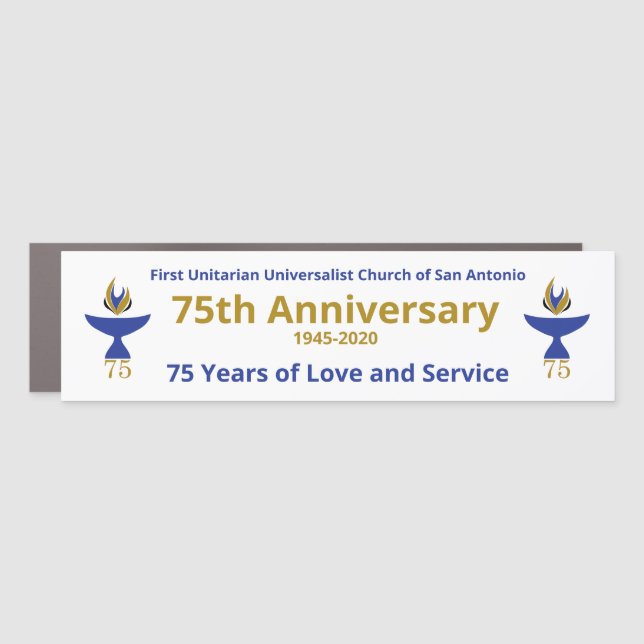 Bumper Sticker, Magnetic, 75th Anniversary Car Magnet (Front)