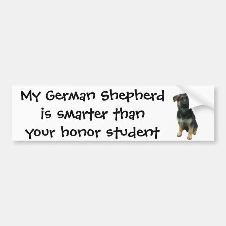 Bumper Sticker: My German Shepherd Is Smarter... Bumper Sticker