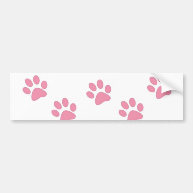 Bumper Sticker Pink Paw Prints (Front)