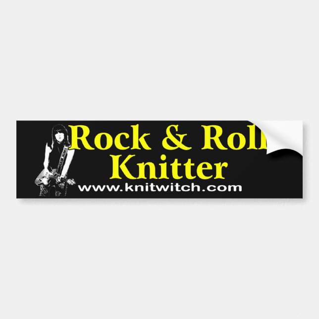 Bumper Sticker - Rock and Roll Knitter (Front)