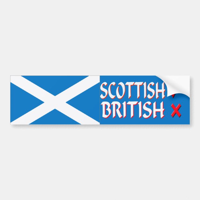 Bumper Sticker Scottish Yes British No (Front)