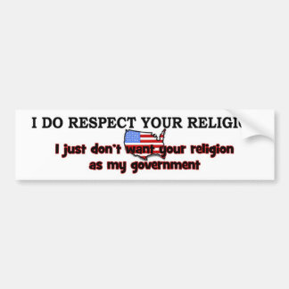 Bumper sticker separation of church and state