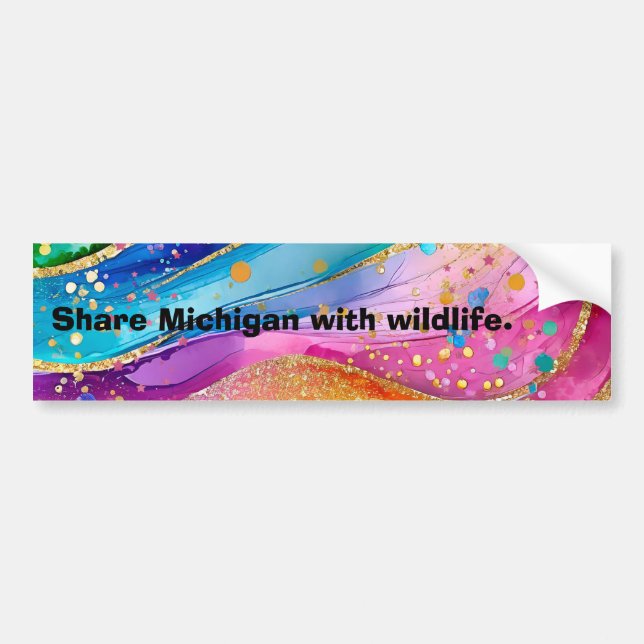 Bumper Sticker Share Michigan with Wildlife (Front)