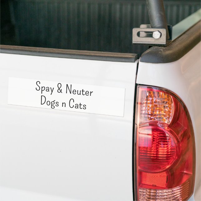 Bumper Sticker Spay & Neuter Dogs & Cats (On Truck)