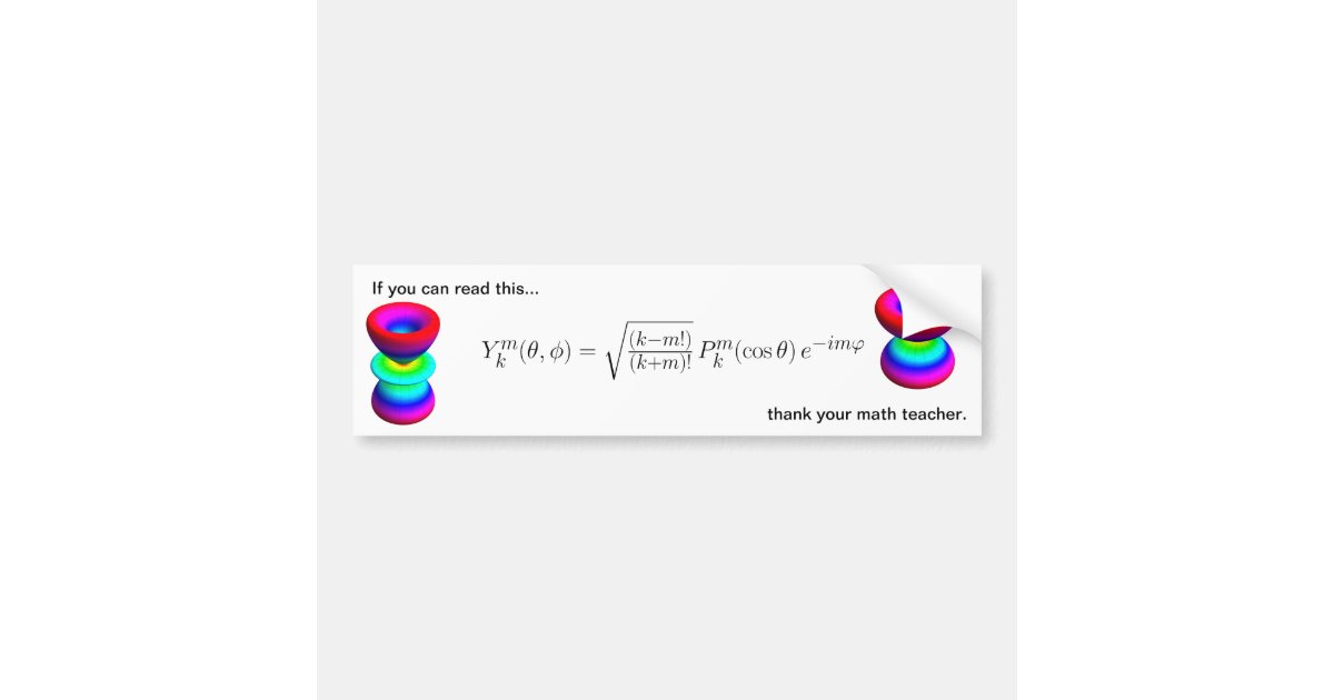 bumper sticker, spherical harmonics bumper sticker | Zazzle