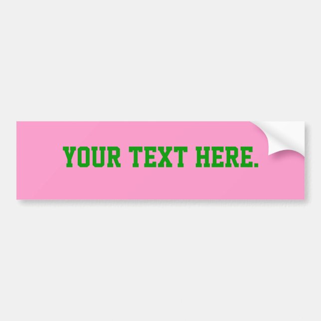 Bumper Sticker Template, Pink FF99CC Background (Front)