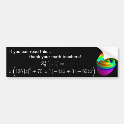 bumper sticker thank your math teacher Z91 Bumper Sticker