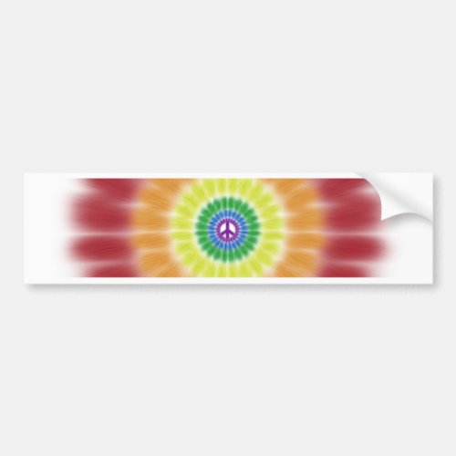 Bumper Sticker Tie Dye Rainbow Peace Sign Bumper Sticker