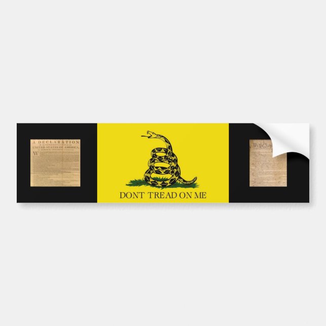 Bumper Sticker w/ Gadsden Flag-Dont Tread On Me (Front)