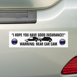 BUMPER STICKER WARNING REAR CAR-CAM