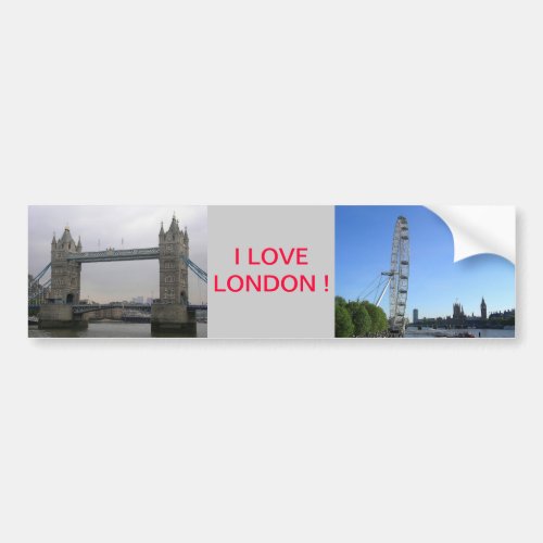 Bumper Sticker with London Eye Ferris Wheel