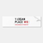 1 logan place  Bumper Stickers