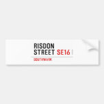 RISDON STREET  Bumper Stickers