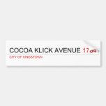 COCOA KLICK AVENUE  Bumper Stickers