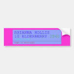 Rhianna hollis 10 elderberry  Bumper Stickers