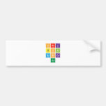 Hheli
 Boal
 Scsecs
 Ac  Bumper Stickers
