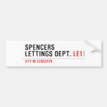 Spencers Lettings Dept.  Bumper Stickers