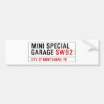 MINI SPECIAL GARAGE  Bumper Stickers