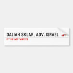 Daliah Sklar, Adv. Israel   Bumper Stickers