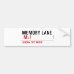 Memory Lane   Bumper Stickers