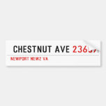  Chestnut Ave  Bumper Stickers