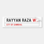 Rayyan Raza  Bumper Stickers