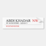 abdi khadar   Bumper Stickers