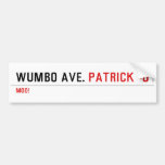 WUMBO AVE.  Bumper Stickers
