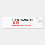 steve hammers   Bumper Stickers