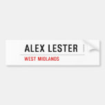 Alex Lester  Bumper Stickers