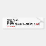 Your Name ishmael Street orange farm dzk 3  Bumper Stickers