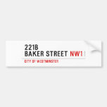 221B BAKER STREET  Bumper Stickers