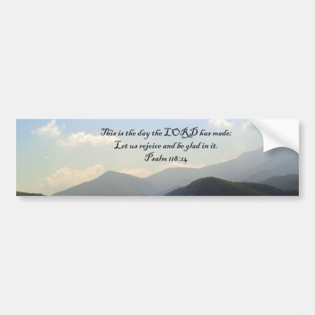 Bumper Stickers: Mountain Scenery with Psalm Bumper Sticker (Front)