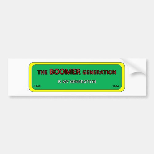 Bumperwindow sticker BOOMER generation