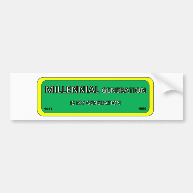 Bumper/window sticker MILLENNIAL (Front)