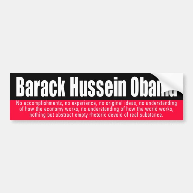 BUMPER Z obama 987 Sticker (Front)